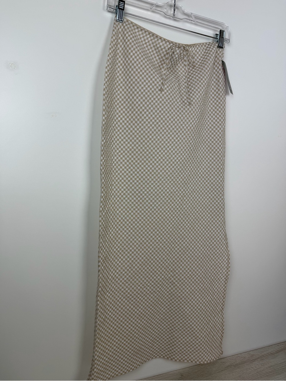 Wild Fable Gingham Midi Skirt Tan & White Size XS NWT - Picture 8 of 11